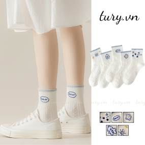 Tất Vớ Nam Nữ -Tury- Tất Giữ Ấm Chất Liệu Vải Hàn Quốc  Phối Họa Tiết Siêu Xinh Co Giãn Bốn Chiều Mùa Thu đông - TVC29