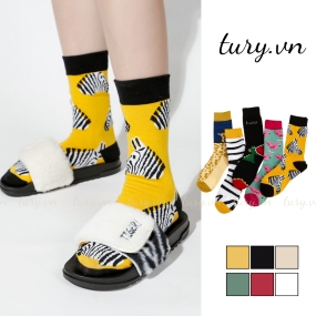 Tất Nam Nữ Cổ Cao -Tury- Vớ Cotton Họa Tiết Hình Thú Siêu Dễ Thương High Fashion Cá Tính Trẻ Trung Mùa Thu Đông - TVC88