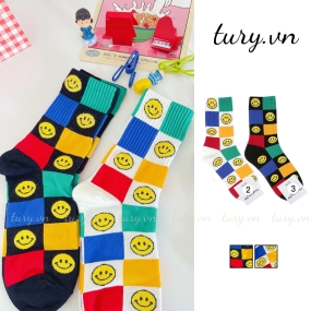 Tất Mặt Cười Slay Nam Nữ -Tury- Vớ Cotton Siêu Dày Dặn Cá Tính Chất Mới Lạ Co Giãn 4 Chiều Phong Cách Hàn Quốc - TVC50