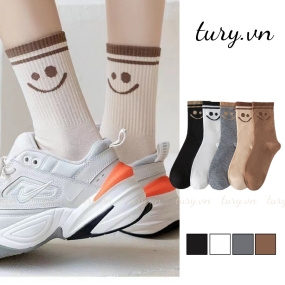 Tất Mặt Cười Cổ Cao Vừa Unisex -Tury- Vớ Chất Liệu Cotton Dễ Thương Phù Hợp Mọi Lứa Tuổi Dễ Phối Đồ Bốn Mùa - TVC22