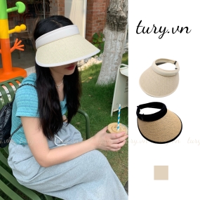 Mũ Cói Đi Biển Nữ -Tury- Nón Cói Nửa Đầu Form Chuẩn Chống Nắng Siêu Tiện Lợi Cho Chị Em Diện Khi Ra Ngoài Bốn Mùa -NC039