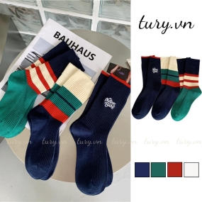 Tất Vớ Noel Nam Nữ -Tury- Tất Cổ Cao Vừa Cotton Tông Màu Xanh Be Cá Tính Bật Tông Da Mềm Mại Thời Trang Thu Đông - TVC47