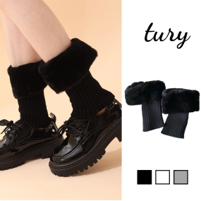Vớ Tất Len Nữ Unisex, Tất Ống Chân Phối Lông Mang Boot Hot Trend Giữ Ấm Thời Trang Hàn Quốc - TURY - Mã TV040