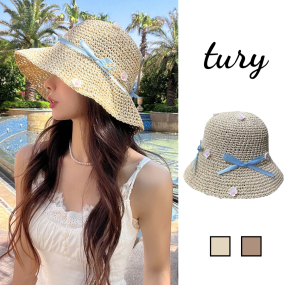 Mũ Cói Unisex, Nón Cói Form Mềm Gấp Gọn Trơn Đính Hoa Nơ Bánh Bèo Xinh Xắn, Ngọt Ngào Thời Trang Mùa Hè - Mã NC069
