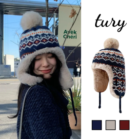 Mũ Len Trùm Tai Giữ Ấm Unisex, Nón Lông Chui Đầu Phối Dây Dài Thời Trang Thu Đông - Tury - Mã NL032