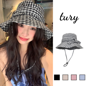 Mũ tai bèo kẻ caro vành rộng che nắng, Mũ xô - Mã NV099