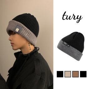 Mũ Len Hai Mặt Unisex Nam Nữ - Tury - Nón Len Trùm Đầu Mặt Logo Ấm Áp Họa Tiết Trơn Thời Trang Thu Đông Nhiều Mà - NL025                                                                                                                                       