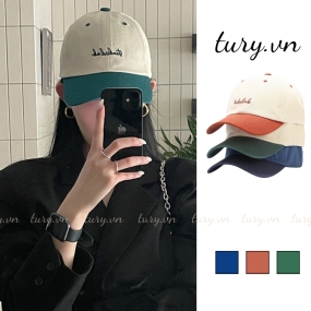 Mũ lưỡi trai unisex nam nữ, Nón kết chất liệu cotton dày dặn thêu chữ đơn giản thời trang đường phố Hàn - TURY - MLT015
