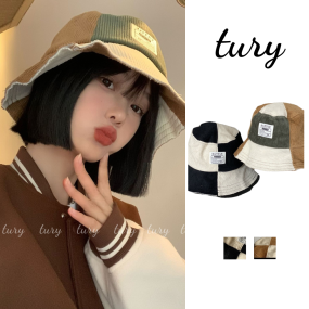 Mũ Bucket Unisex, Nón Vành Ngắn Form Mềm Chất Nhung Cotton Họa Tiết Trơn Thêu Logo Phối Hai Màu Cá Tính - Mã NV019