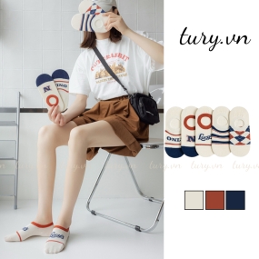 Tất Vớ Cổ Ngắn Unisex -Tury- Vớ Cotton Co Giãn Mềm Mại Họa Tiết Trẻ Trung Năng Động Cá Tính Phong Cách Hàn Quốc - TVC66