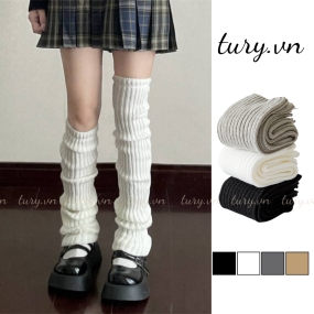 Tất Ống Chân Dệt Kim Unisex -Tury- Vớ Dài Qua Gối Phong Cách Lolita Nhật Bản Giữ Ấm Mùa Thu Đông Siêu Fashion - TVC84