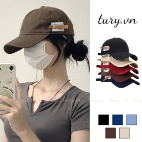 Mũ lưỡi trai unisex nam nữ, Nón kết chất liệu cotton họa tiết trơn đơn giản thời trang Hàn Quốc - TURY - MLT030