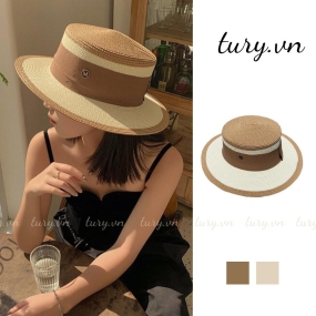 Mũ Cói Đi Biển - Tury - Nón Cói Phối Vành Màu Nâu Form Vừa Vặn Sang Chảnh Đi Chơi Đều Xinh Mùa Hè Cho Nữ - NC028