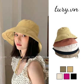 Mũ Vành Rộng Trơn Unisex, Mũ Đi Biển Hai Mặt Chống Nắng Nhiều Màu Thời Trang Mùa Hè - Tury - NV031