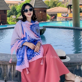Khăn Quàng Cổ Thổ Cẩm Nữ -Tury- Khăn Che Nắng Trùng Đầu Đa Dạng Mẫu Mã Chất Liệu Dày Dặn Che Nắng Phối Áo Dài Phụ Kiện