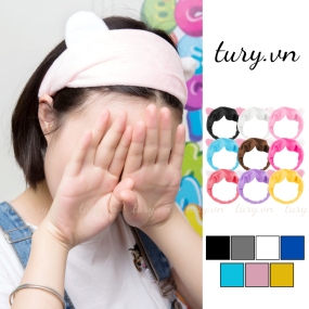 Cài Tóc Rửa Mặt Tai Thỏ Unisex -Tury- Băng Đô Đội Đầu Gọn Tóc Trang Điểm Tiện Lợi Thời Trang Dùng Hằng Ngày - BD007