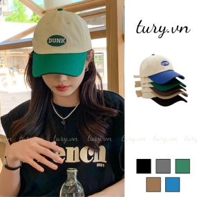 Mũ lưỡi trai unisex nam nữ, Nón kết chất liệu cotton dày dặn thêu DUNK basic thời trang Hàn Quốc - TURY - MLT013
