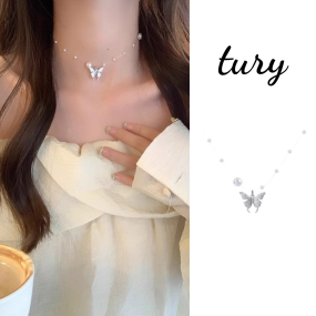 Dây Chuyền Nữ, Vòng Cổ Mạ Bạc Tiểu Thư Thanh Lịch Dễ Phối Đồ Phong Cách Hàn Quốc 