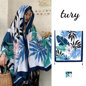 Khăn choàng cổ boho  mẫu hoa cỏ đi biển - KC098