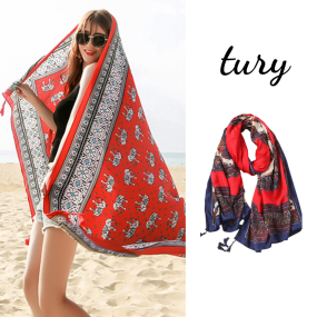 Khăn Choàng Quàng Cổ Boho Họa Tiết Đặc Sắc Đa Dạng - KC010