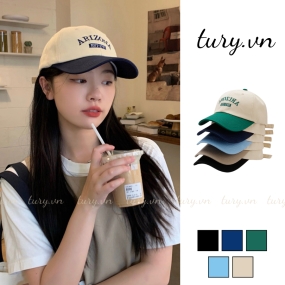 Mũ lưỡi trai unisex nam nữ, Nón kết chất liệu cotton cứng thêu chữ ARIZONA basic thời trang Hàn Quốc - TURY - MLT07