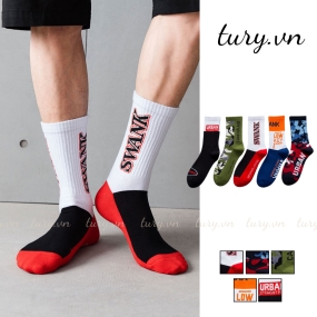 Tất Thể Thao Unisex -Tury- Vớ Chạy Bộ Cotton Phối 2 Màu Co Giãn Phong Cách Cá Tính Mạnh Mẽ Thời Trang Bốn Mùa - TVC18