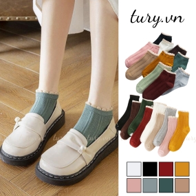 Vớ Cổ Ngắn Unisex - Tất Cotton Trơn Cổ Cao Vừa Phù hợp Mọi Lứa Tuổi Năng Động Basic Dễ Phối Đồ Thời Trang Bốn Mùa -TVC02-TVC89