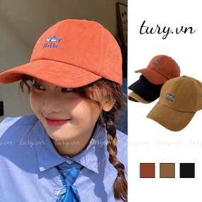 Mũ lưỡi trai unisex nam nữ, Nón kết chất liệu cotton thêu cá mập chữ HAHA đơn giản thời trang Hàn Quốc - TURY - MLT02