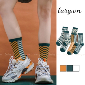 Tất Vớ Thể Thao Nam Nữ Unisex -Tury- Vớ Cotton Thoáng Khí Co Giãn Chống Trơn Trượt Hôi Chân Thời Trang Hằng Ngày - TV009