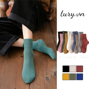 Tất Vớ Len Trơn Bán Chạy Nam Nữ -Tury- Tất Cổ Cao Vừa Cực Kỳ Dày Dặn Phối Giày Dép Mùa Đông Thời Trang Hằng Ngày - TV016