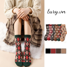 Vớ Tất Thổ Cẩm Vintage Nam Nữ -Tury- Vớ Cổ Cao Cổ Điển Cá Tính Giữ Ấm Chống  Chống Hôi Chân Mềm Mại Diện Hằng Ngày-TV028